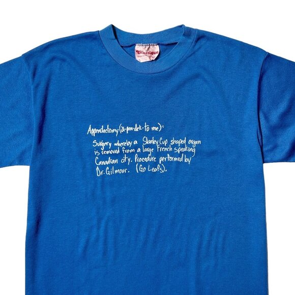 90s Vintage Toronto Maple Leafs Joke T-shirt Hockey Doug Gilmour Single Stitch. - Picture 1 of 6